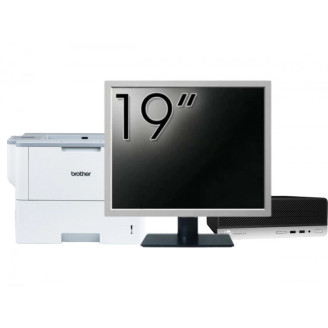 Pachet Calculator Second Hand HP ProDesk 400 G4 SFF, Intel Core i5-7500 3.40GHz, 8GB DDR4, 256GB SSD + Monitor 19" & Imprimanta Brother HL-L6300DW