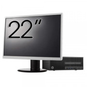 Pachet Calculator Second Hand HP 280 G2 SFF, Intel Core i3-6100 3.70GHz, 8GB DDR4, 500GB HDD, DVD-ROM + Monitor 22"