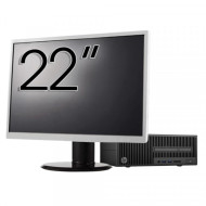 Pachet Calculator Second Hand HP 280 G2 SFF, Intel Core i3-6100 3.70GHz, 8GB DDR4, 500GB HDD, DVD-ROM + Monitor 22"