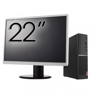 Pachet Calculator Second Hand LENOVO V520s SFF, Intel Core i5-7500 3.40GHz, 8GB DDR4, 256GB SSD + Monitor 22"