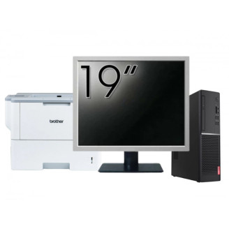Pachet Calculator Second Hand LENOVO V520s SFF, Intel Core i5-7500 3.40GHz, 8GB DDR4, 256GB SSD + Monitor 19" & Imprimanta Brother HL-L6300DW