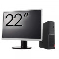 Pachet Calculator Second Hand LENOVO V520s SFF, Intel Core i3-7100 2.80GHz, 8GB DDR4, 256GB SSD, DVD-ROM + Monitor 22"