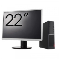 Pachet Calculator Second Hand LENOVO V520s SFF, Intel Core i3-7100 2.80GHz, 8GB DDR4, 256GB SSD, DVD-ROM + Monitor 22"