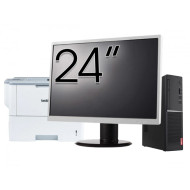Pachet Calculator Second Hand LENOVO V520s SFF, Intel Core i3-7100 2.80GHz, 8GB DDR4, 256GB SSD, DVD-ROM + Monitor 24" & Imprimanta Brother HL-L6300DW