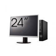 Pachet Calculator Second Hand DELL OptiPlex 3090 Mini PC, Intel Core i3-10105T 3.00 - 3.90GHz, 8GB DDR4, 256GB SSD + Monitor 24"