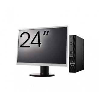Pachet Calculator Second Hand DELL OptiPlex 3090 Mini PC, Intel Core i3-10105T 3.00 - 3.90GHz, 8GB DDR4, 256GB SSD + Monitor 24"