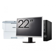 Pachet Calculator Second Hand DELL OptiPlex 3090 Mini PC, Intel Core i3-10105T 3.00 - 3.90GHz, 8GB DDR4, 256GB SSD + Monitor 22" + Imprimanta Brother HL-L6300DW