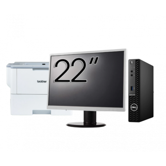 Pachet Calculator Second Hand DELL OptiPlex 3090 Mini PC, Intel Core i3-10105T 3.00 - 3.90GHz, 8GB DDR4, 256GB SSD + Monitor 22" + Imprimanta Brother HL-L6300DW