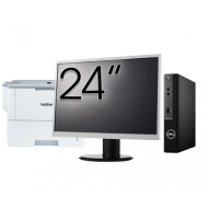Pachet Calculator Second Hand DELL OptiPlex 3090 Mini PC, Intel Core i3-10105T 3.00 - 3.90GHz, 8GB DDR4, 256GB SSD + Monitor 24" + Imprimanta Brother HL-L6300DW