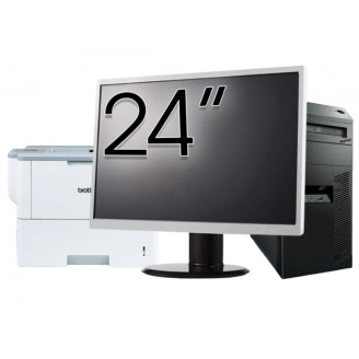 Pachet Calculator Second Hand Lenovo ThinkCentre M83 Tower, Intel Pentium G3220 3.00GHz, 8GB DDR3, 500GB HDD, DVD-ROM + Monitor 24" & Imprimanta Brother HL-L6300DW