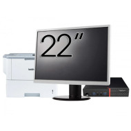 Pachet Calculator LENOVO Thinkcentre M600 Tiny, Intel Pentium J3710 1.60-2.64GHz, 4GB DDR3, 120GB SSD + Monitor 22" & Imprimanta Brother HL-L6300DW