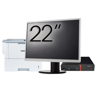 Pachet Calculator LENOVO Thinkcentre M600 Tiny, Intel Pentium J3710 1.60-2.64GHz, 4GB DDR3, 120GB SSD + Monitor 22" & Imprimanta Brother HL-L6300DW