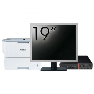 Pachet Calculator LENOVO Thinkcentre M600 Tiny, Intel Pentium J3710 1.60-2.64GHz, 4GB DDR3, 120GB SSD + Monitor 19" & Imprimanta Brother HL-L6300DW