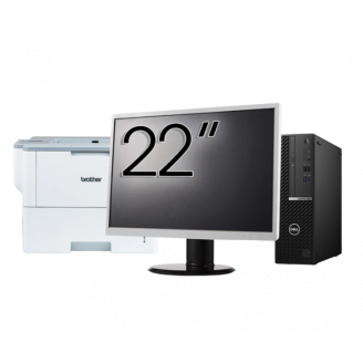 Pachet Second Hand DELL OptiPlex 5090 SFF, Intel Core i5-10500 3.10 - 4.50GHz, 8GB DDR4, 256GB SSD + Monitor 22" + Imprimanta Brother HL-L6300DW