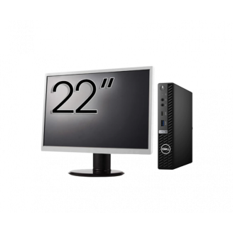 Pachet Calculator Second Hand DELL OptiPlex 7080 Mini PC, Intel Core i5-10500T 2.30 - 3.80GHz, 8GB DDR4, 256GB SSD + Monitor 22"