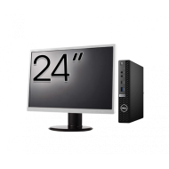 Pachet Calculator Second Hand DELL OptiPlex 7080 Mini PC, Intel Core i5-10500T 2.30 - 3.80GHz, 8GB DDR4, 256GB SSD + Monitor 24"