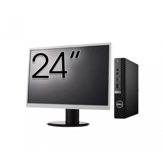 Pachet Calculator Second Hand DELL OptiPlex 7080 Mini PC, Intel Core i5-10500T 2.30 - 3.80GHz, 8GB DDR4, 256GB SSD + Monitor 24"