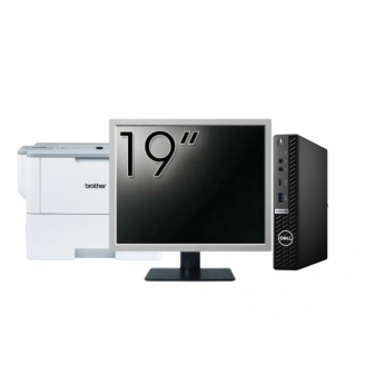 Pachet Calculator Second Hand DELL OptiPlex 7080 Mini PC, Intel Core i5-10500T 2.30 - 3.80GHz, 8GB DDR4, 256GB SSD + Monitor 19" + Imprimanta Brother HL-L6300DW