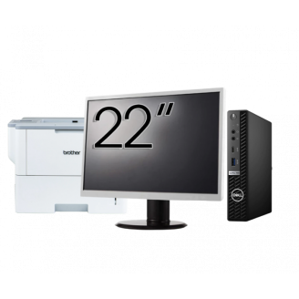 Pachet Calculator Second Hand DELL OptiPlex 7080 Mini PC, Intel Core i5-10500T 2.30 - 3.80GHz, 8GB DDR4, 256GB SSD + Monitor 22" + Imprimanta Brother HL-L6300DW