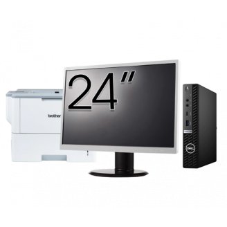Pachet Calculator Second Hand DELL OptiPlex 7080 Mini PC, Intel Core i5-10500T 2.30 - 3.80GHz, 8GB DDR4, 256GB SSD + Monitor 24" + Imprimanta Brother HL-L6300DW