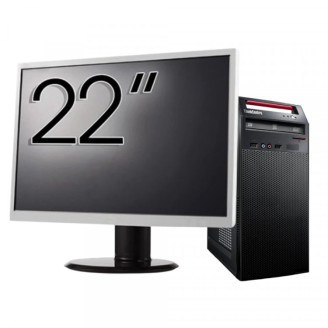 Pachet Calculator LENOVO ThinkCentre E73 Tower, Intel Core i5-4460s 2.90GHz, 8GB DDR3, 240GB SSD, DVD-RW + Monitor 22"