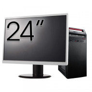 Pachet Calculator LENOVO ThinkCentre E73 Tower, Intel Core i5-4460s 2.90GHz, 8GB DDR3, 240GB SSD, DVD-RW + Monitor 24"