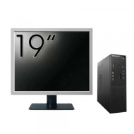Pachet Calculator Second Hand Lenovo S510 SFF, Intel Core i3-6100T 3.20GHz, 8GB DDR4, 128GB SSD + Monitor 19"