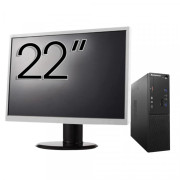 Pachet Calculator Second Hand Lenovo S510 SFF, Intel Core i3-6100T 3.20GHz, 8GB DDR4, 128GB SSD + Monitor 22"