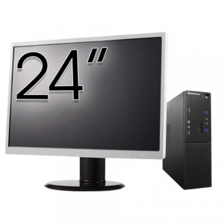 Pachet Calculator Second Hand Lenovo S510 SFF, Intel Core i3-6100T 3.20GHz, 8GB DDR4, 128GB SSD + Monitor 24"