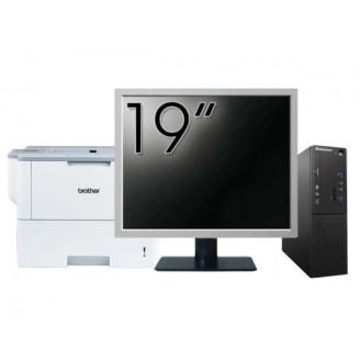 Pachet Calculator Second Hand Lenovo S510 SFF, Intel Core i3-6100T 3.20GHz, 8GB DDR4, 128GB SSD + Monitor 19" & Imprimanta Brother HL-L6300DW