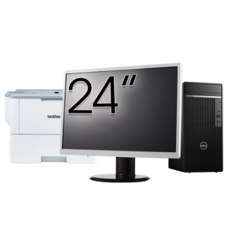Calculator Second Hand DELL OptiPlex 7080 Tower, Intel Core i5-10500 3.10 - 4.50GHz, 8GB DDR4, 256GB SSD + Monitor 24" + Imprimanta Brother HL-L6300DW