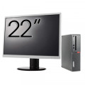 Pachet Calculator Second Hand LENOVO ThinkCentre M910s SFF, Intel Core i3-6100 3.70GHz, 8GB DDR4, 500GB HDD + Monitor 22"
