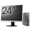 Pachet Calculator Second Hand LENOVO ThinkCentre M910s SFF, Intel Core i3-6100 3.70GHz, 8GB DDR4, 500GB HDD + Monitor 24"