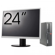 Pachet Calculator Second Hand LENOVO ThinkCentre M910s SFF, Intel Core i3-6100 3.70GHz, 8GB DDR4, 500GB HDD + Monitor 24"