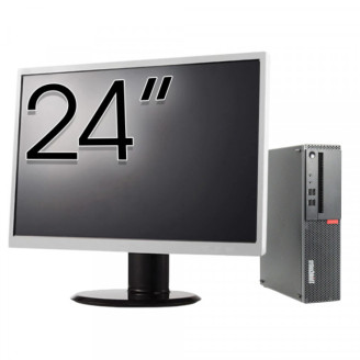 Pachet Calculator Second Hand LENOVO ThinkCentre M910s SFF, Intel Core i3-6100 3.70GHz, 8GB DDR4, 500GB HDD + Monitor 24"