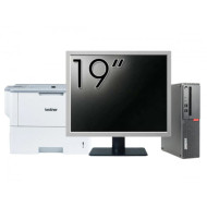 Pachet Calculator Second Hand LENOVO ThinkCentre M910s SFF, Intel Core i3-6100 3.70GHz, 8GB DDR4, 500GB HDD + Monitor 19" & Imprimanta Brother HL-L6300DW