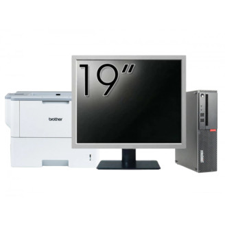 Pachet Calculator Second Hand LENOVO ThinkCentre M910s SFF, Intel Core i3-6100 3.70GHz, 8GB DDR4, 500GB HDD + Monitor 19" & Imprimanta Brother HL-L6300DW