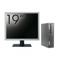 Pachet Calculator Second Hand LENOVO ThinkCentre M910s SFF, Intel Core i3-6100 3.70GHz, 8GB DDR4, 256GB SSD + Monitor 19"