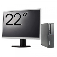 Pachet Calculator Second Hand LENOVO ThinkCentre M910s SFF, Intel Core i3-6100 3.70GHz, 8GB DDR4, 256GB SSD + Monitor 22"