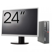 Pachet Calculator Second Hand LENOVO ThinkCentre M910s SFF, Intel Core i3-6100 3.70GHz, 8GB DDR4, 256GB SSD + Monitor 24"