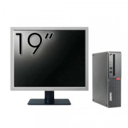 Pachet Calculator Second Hand LENOVO ThinkCentre M910s SFF, Intel Core i3-6100 3.70GHz, 8GB DDR4, 128GB SSD + Monitor 19"
