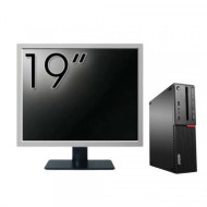 Pachet Calculator Second Hand LENOVO M910 SFF, Intel Core i5-6500 3.20GHz, 8GB DDR4, 256GB SSD + Monitor 19"