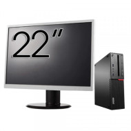 Pachet Calculator Second Hand LENOVO M910 SFF, Intel Core i5-6500 3.20GHz, 8GB DDR4, 256GB SSD + Monitor 22"