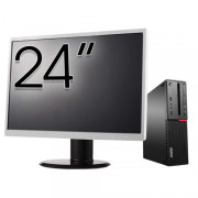 Pachet Calculator Second Hand LENOVO M910 SFF, Intel Core i5-6500 3.20GHz, 8GB DDR4, 256GB SSD + Monitor 24"