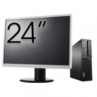 Pachet Calculator Second Hand LENOVO M910 SFF, Intel Core i5-6500 3.20GHz, 8GB DDR4, 256GB SSD + Monitor 24"