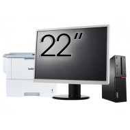 Pachet Calculator Second Hand LENOVO M910 SFF, Intel Core i5-6500 3.20GHz, 8GB DDR4, 256GB SSD + Monitor 22" & Imprimanta Brother HL-L6300DW