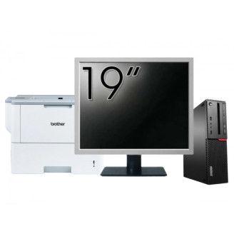 Pachet Calculator Second Hand LENOVO M910 SFF, Intel Core i5-6500 3.20GHz, 8GB DDR4, 256GB SSD + Monitor 19" & Imprimanta Brother HL-L6300DW