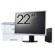 Pachet Calculator Second Hand Lenovo M80q Mini PC, Intel Core i5-10400T 2.00 - 3.60GHz, 16GB DDR4, 256GB SSD + Monitor 22" & Imprimanta Brother HL-L6300DW