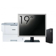 Pachet Calculator Second Hand Lenovo M80q Mini PC, Intel Core i5-10400T 2.00 - 3.60GHz, 16GB DDR4, 256GB SSD + Monitor 19" & Imprimanta Brother HL-L6300DW