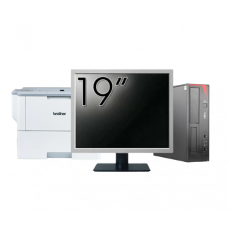 Pachet Calculator Second Hand Fujitsu Esprimo E420, Intel Core i3-4130 3.40GHz, 4GB DDR3, 500GB HDD + Monitor 19" + Imprimanta Brother HL-L6300DW